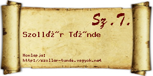 Szollár Tünde névjegykártya